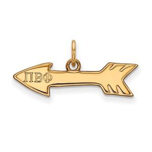 14K Gold Plated Silver Pi Beta Phi XS (Tiny) Charm or Pendant